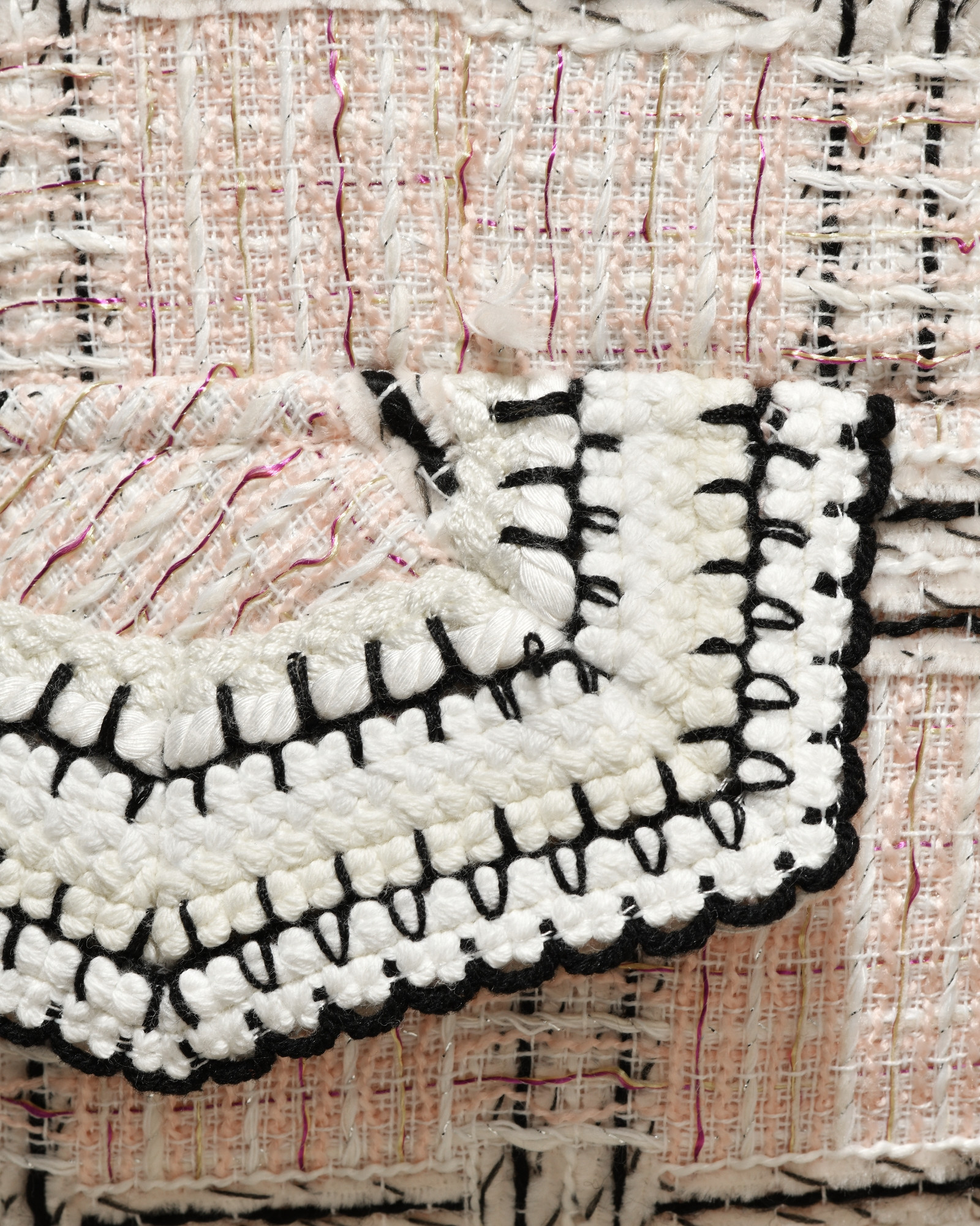 Robe en tweed rose à carreaux Edward Achour