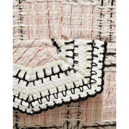 Robe en tweed rose à carreaux Edward Achour