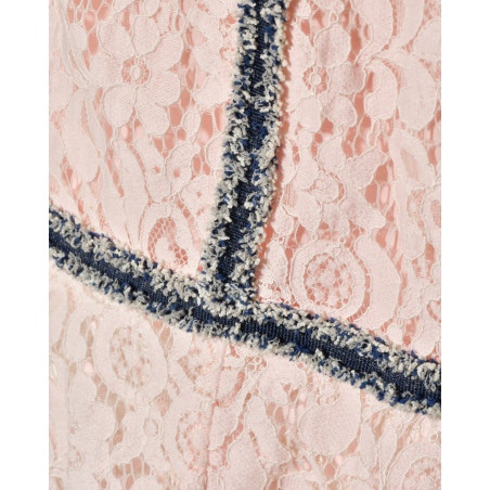 Robe en dentelle rose Edward Achour