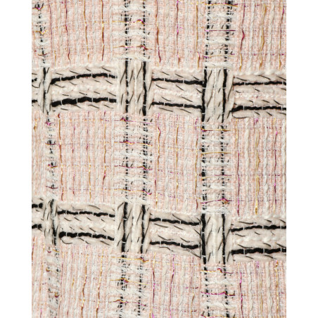 Robe en tweed rose à carreaux Edward Achour