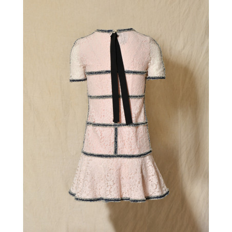 Robe en dentelle rose Edward Achour