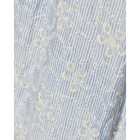 Robe à rayures et broderies fleuries Front Street