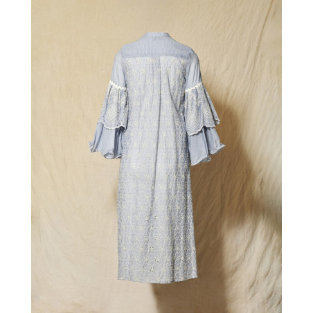 Robe à rayures et broderies fleuries Front Street