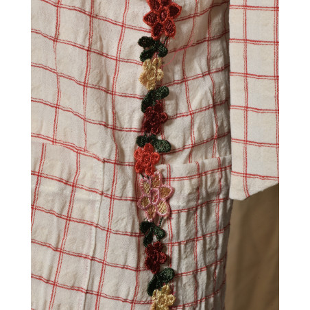 Combinaison en coton à carreaux à broderies florales Front Street