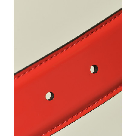 Ceinture en cuir lisse rouge réglable Falorni