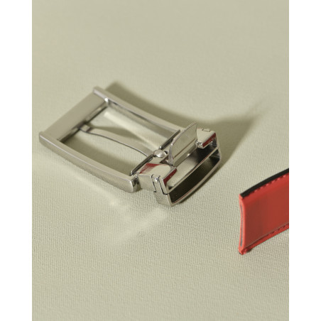 Ceinture en cuir lisse rouge réglable Falorni