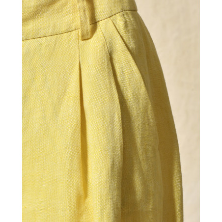Pantalon en lin jaune Diega