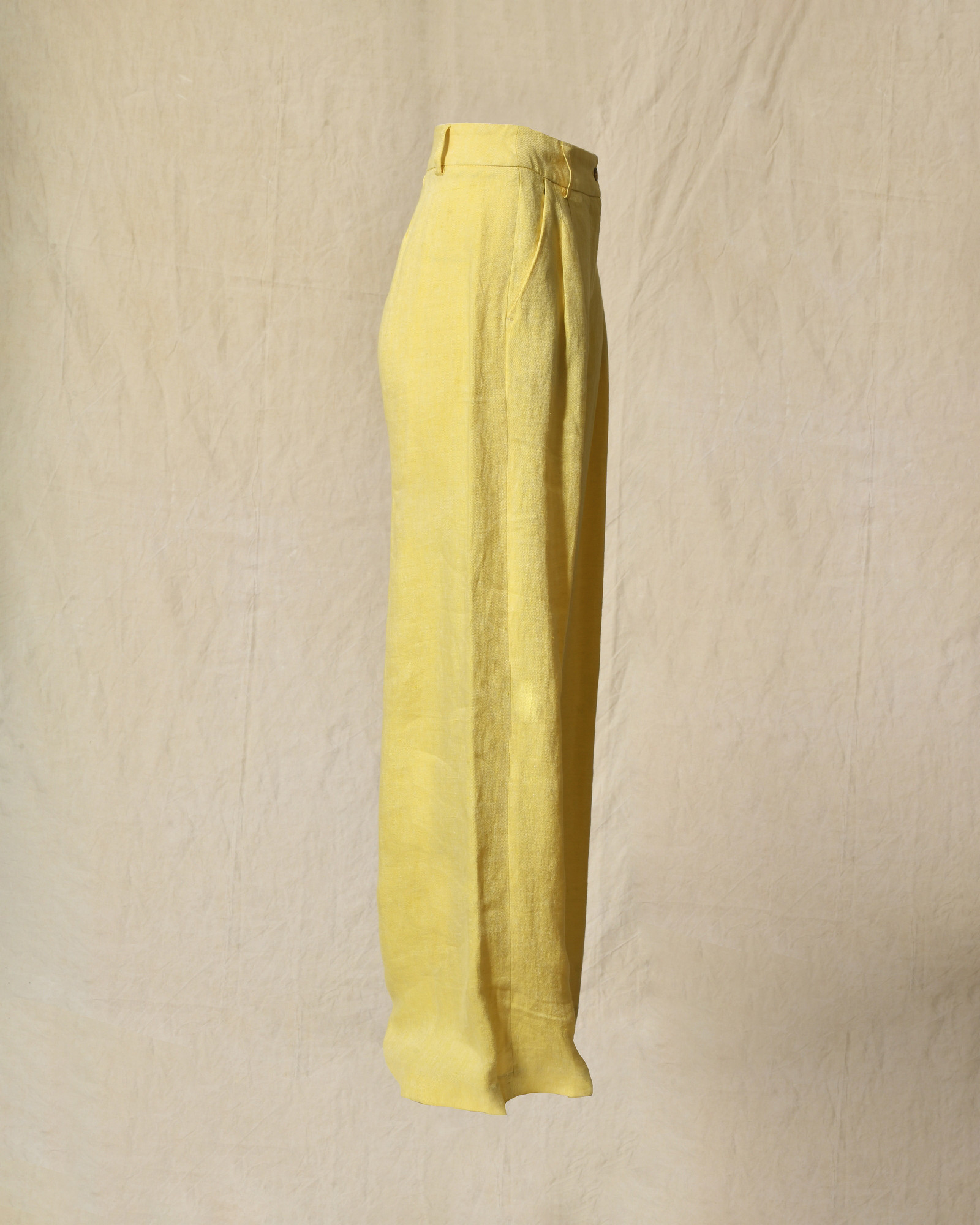 Pantalon en lin jaune Diega