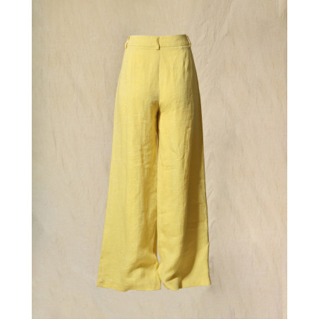 Pantalon en lin jaune Diega