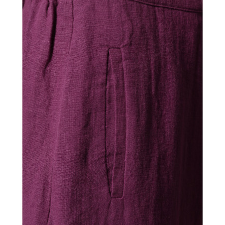 Pantalon palazzo en lin violet Bella Jones