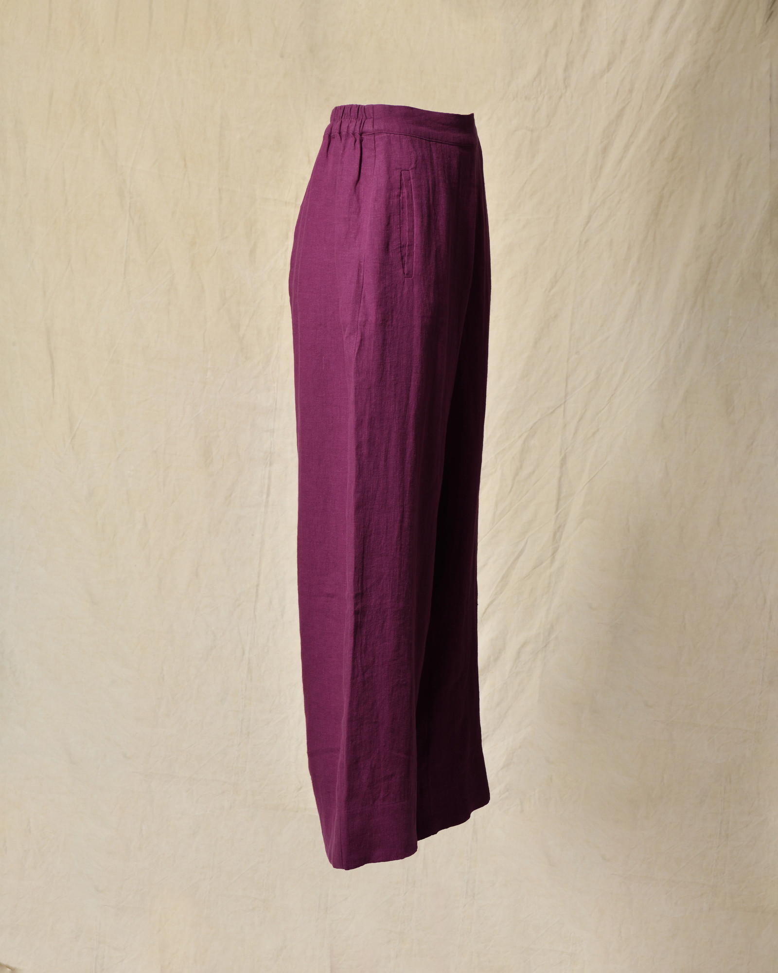 Pantalon palazzo en lin violet Bella Jones