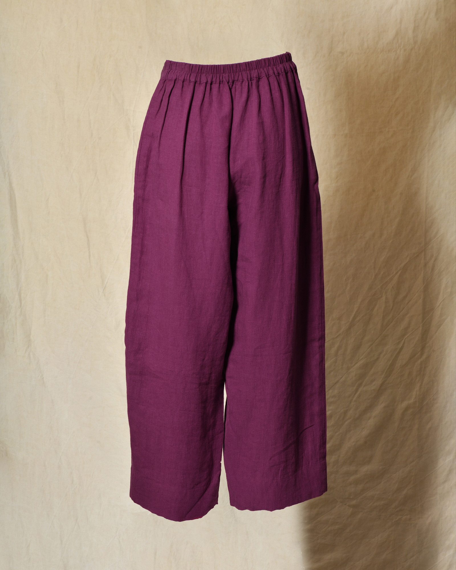 Pantalon palazzo en lin violet Bella Jones