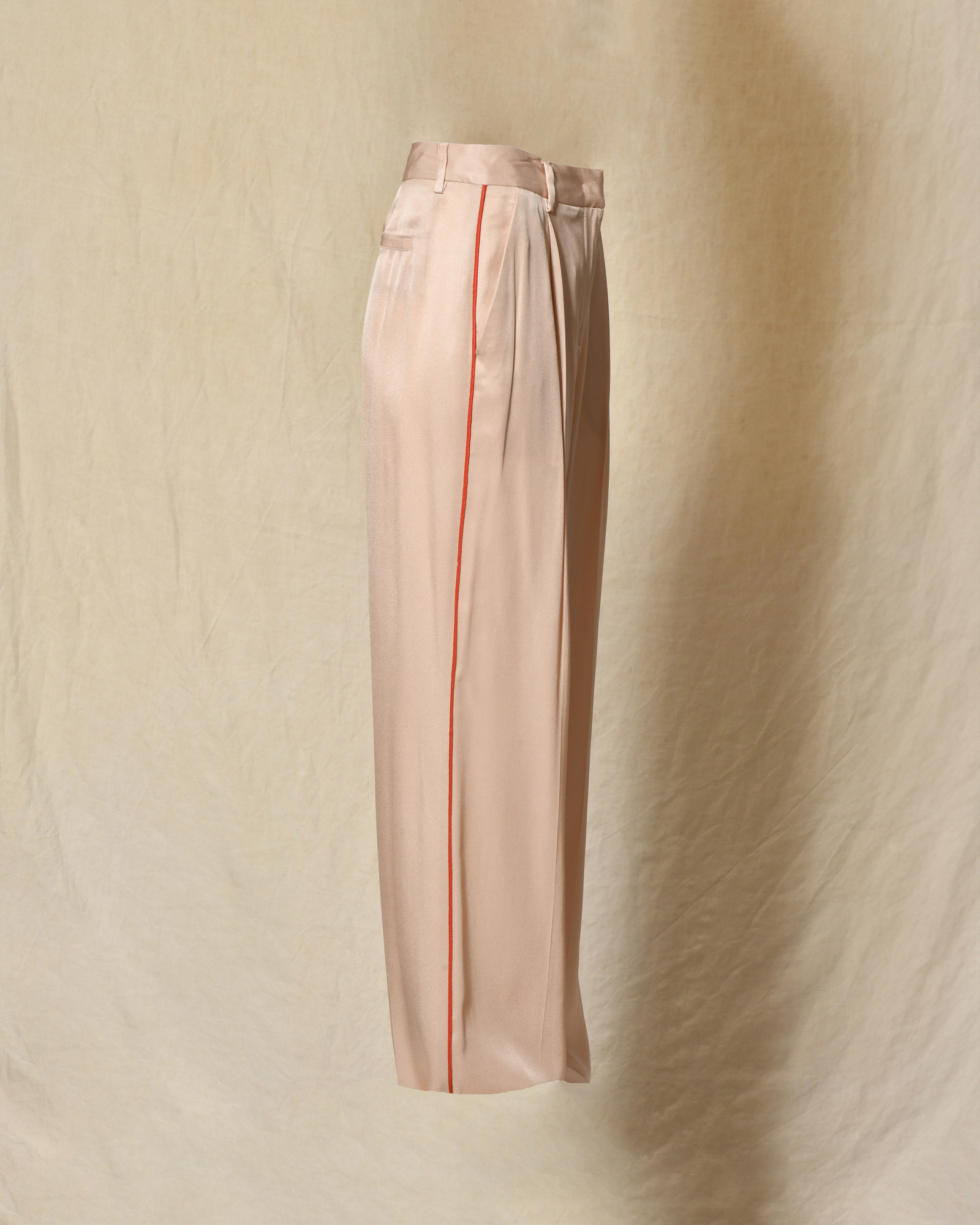 Pantalon palazzo satiné rose poudré Lorena Antoniazzi