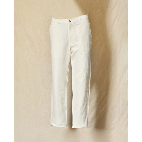 Pantalon en lin blanc Rodrigo