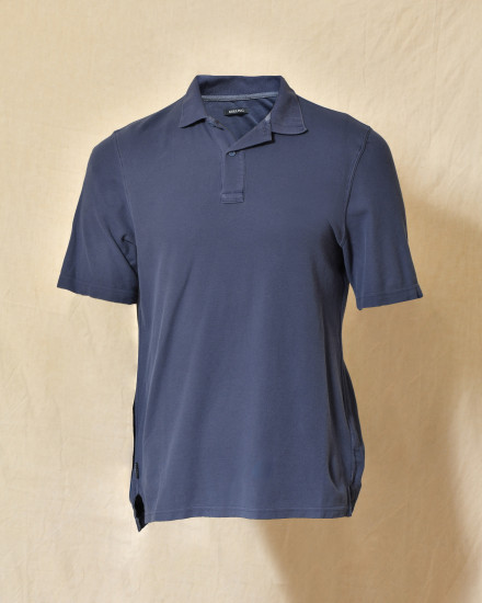 Polo en coton bleu Keeling