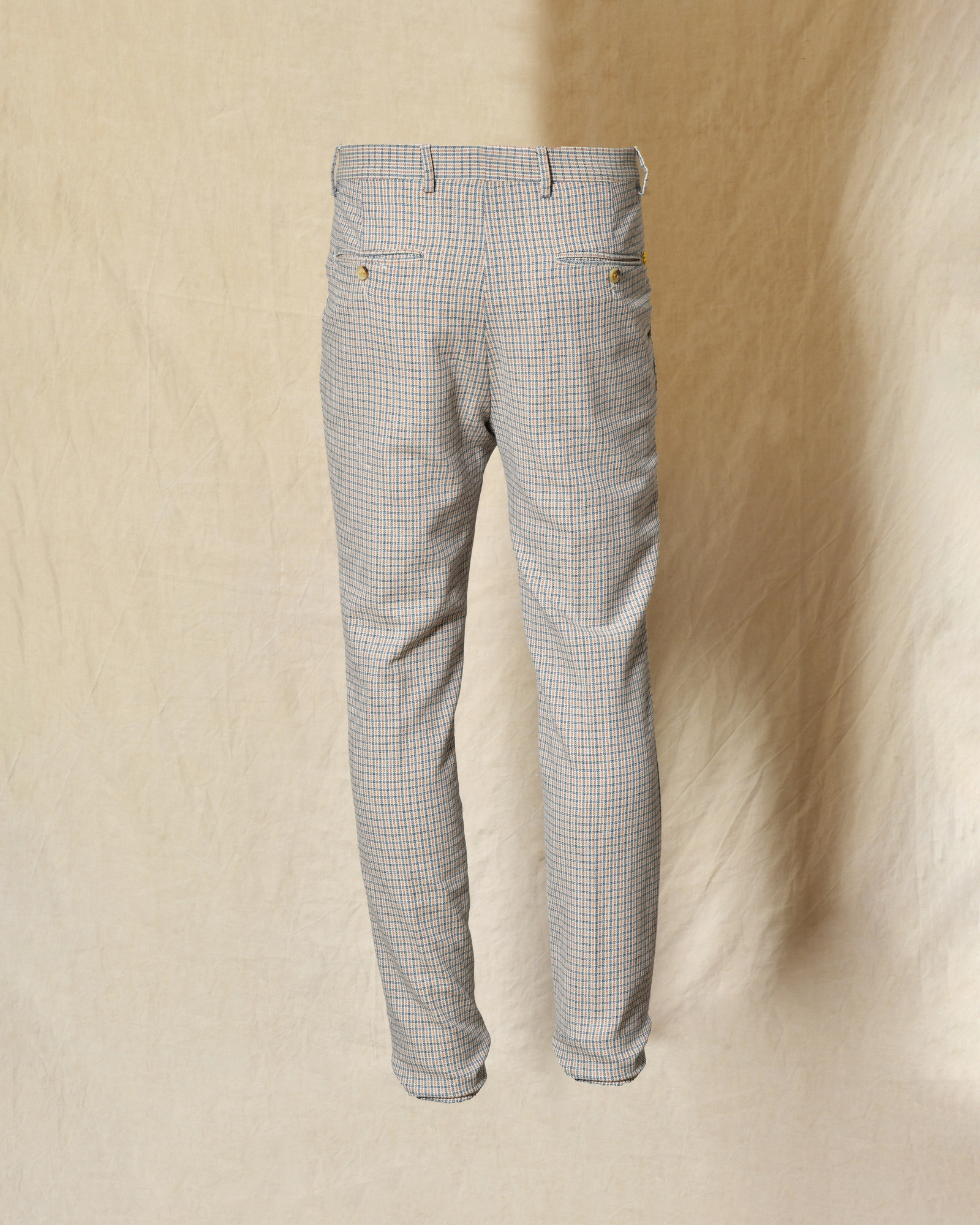 Pantalon à petits carreaux bleu Manuel Ritz