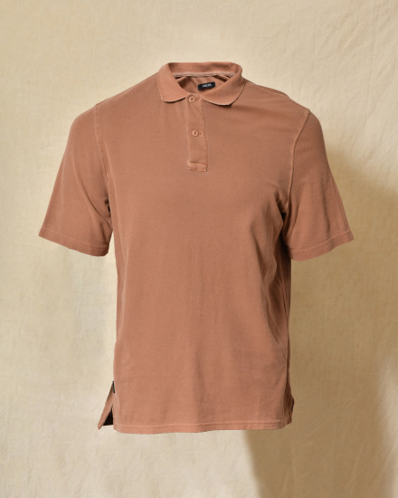 Polo en coton terracotta Keeling
