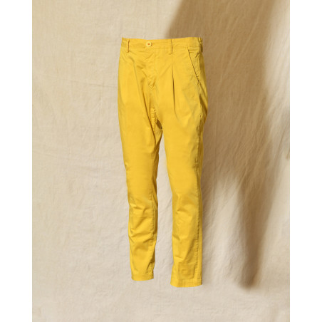 Pantalon chino jaune en coton Centoquattro