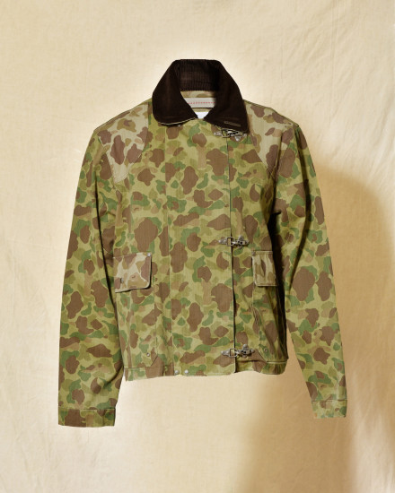 Veste camouflage à col en velours côtelé Front Street