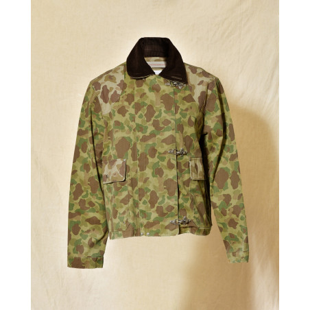 Veste camouflage à col en velours côtelé Front Street