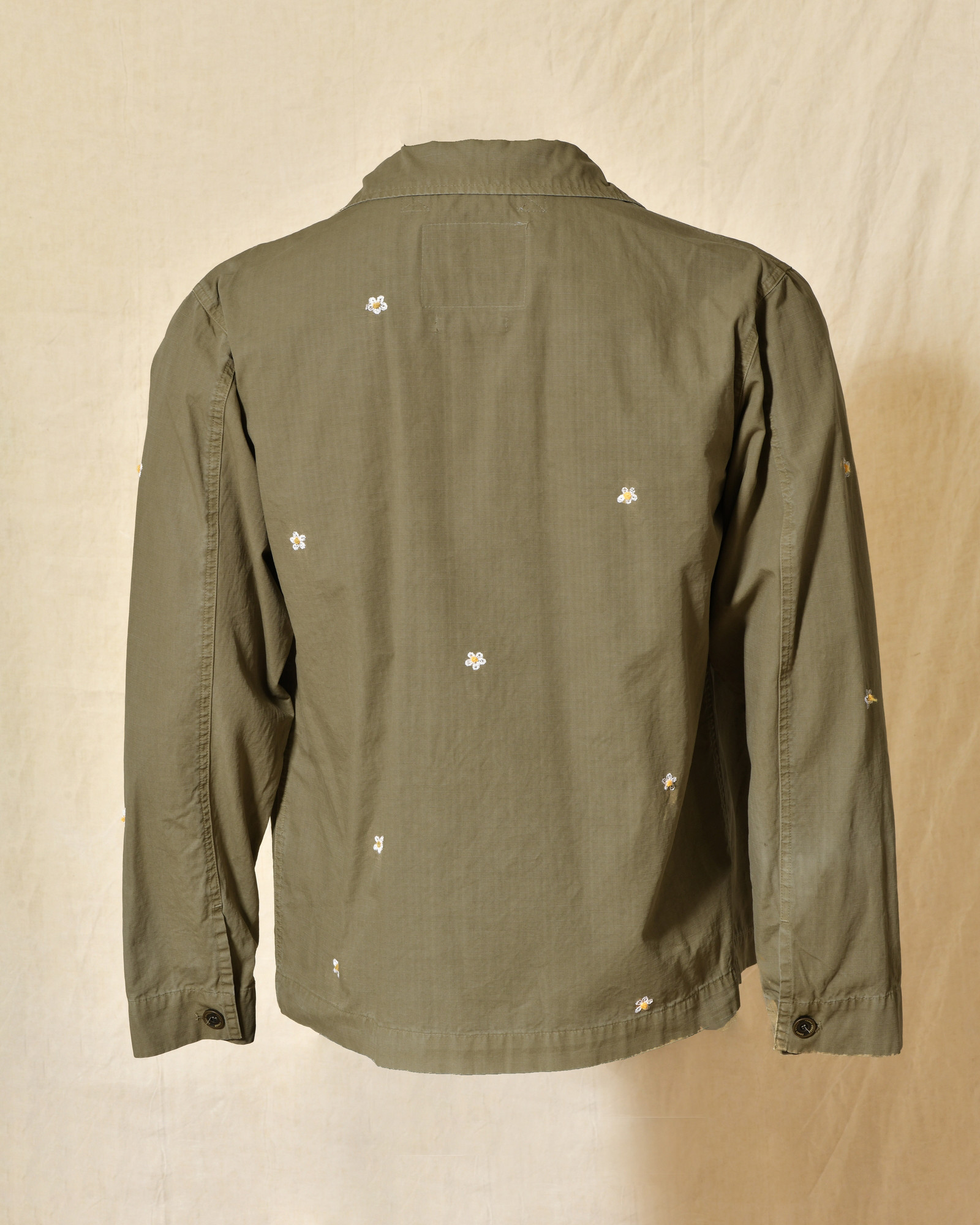 Veste en coton kaki à broderies marguerite Front Street