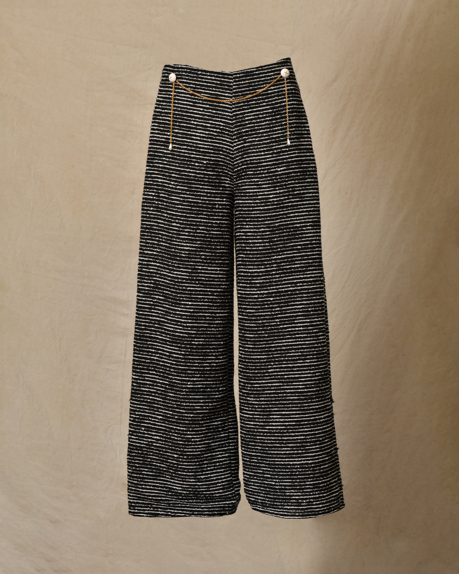 Pantalon en tweed et chaîne dorée Edward Achour