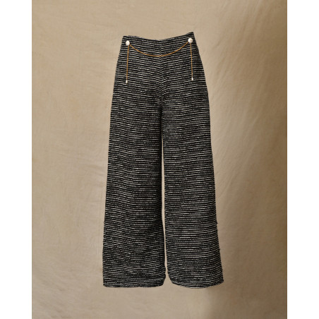 Pantalon en tweed et chaîne dorée Edward Achour