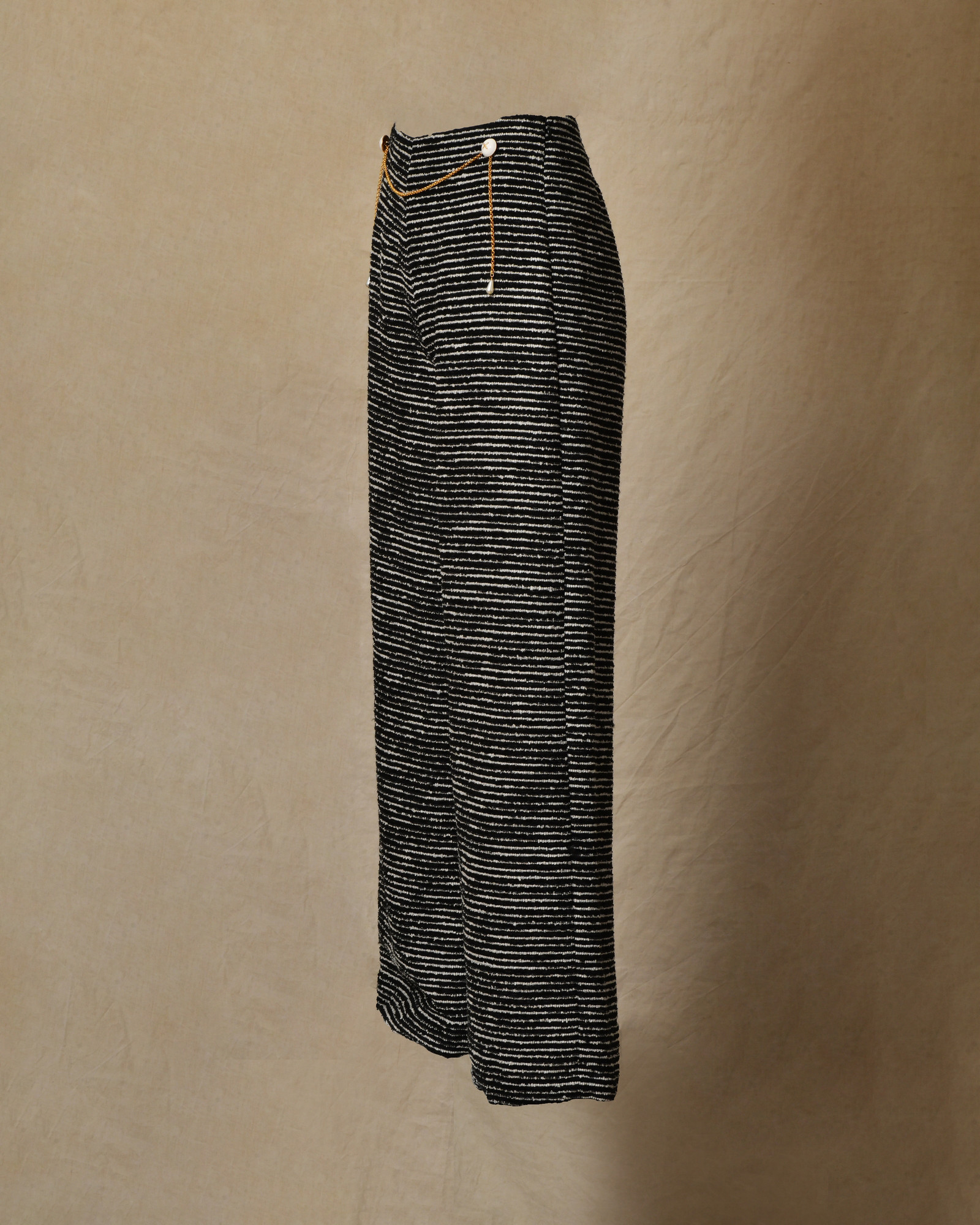 Pantalon en tweed et chaîne dorée Edward Achour