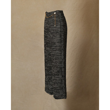 Pantalon en tweed et chaîne dorée Edward Achour