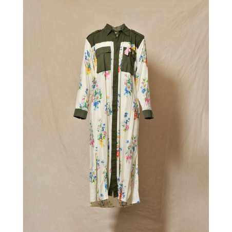 Robe chemise en lin à imprimés floraux Front Street
