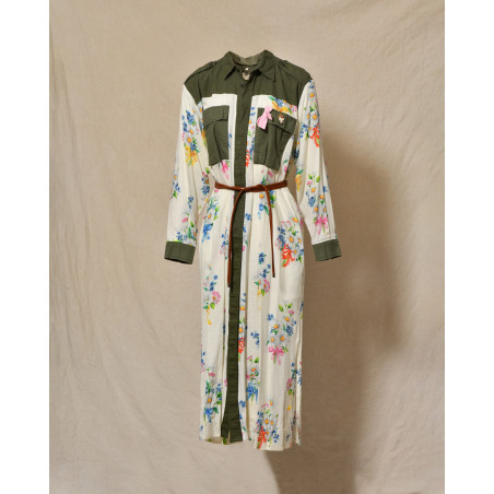 Robe chemise en lin à imprimés floraux Front Street