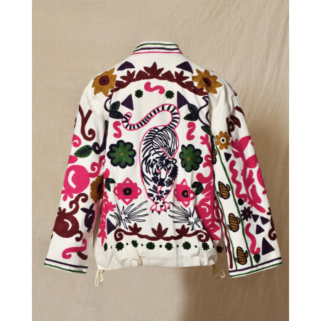 Blouson bomber blanc à imprimés floraux Front Street