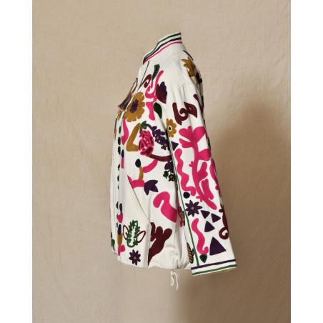 Blouson bomber blanc à imprimés floraux Front Street