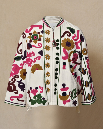 Blouson bomber blanc à imprimés floraux Front Street