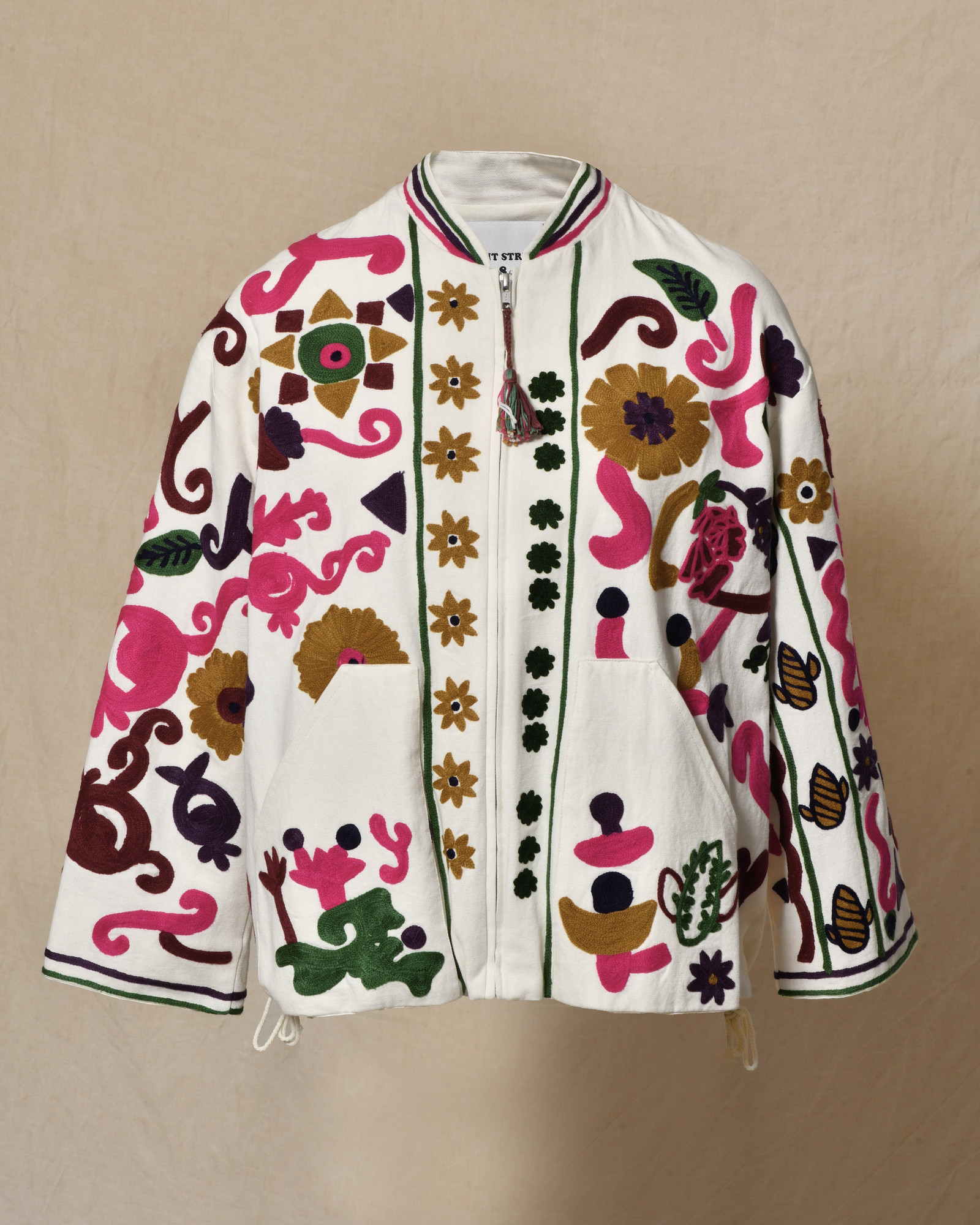 Blouson bomber blanc à imprimés floraux Front Street