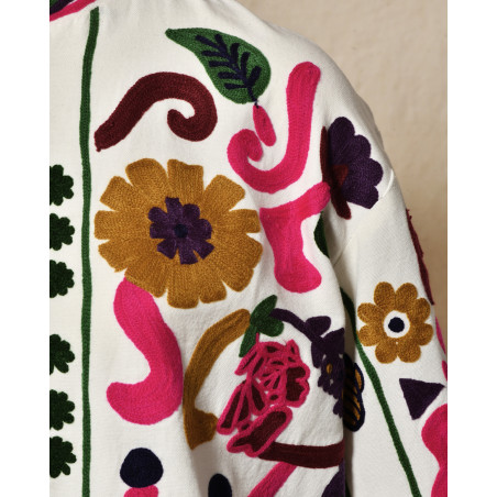 Blouson bomber blanc à imprimés floraux Front Street