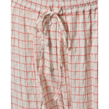Pantalon en coton à carreaux à broderies florales Front Street