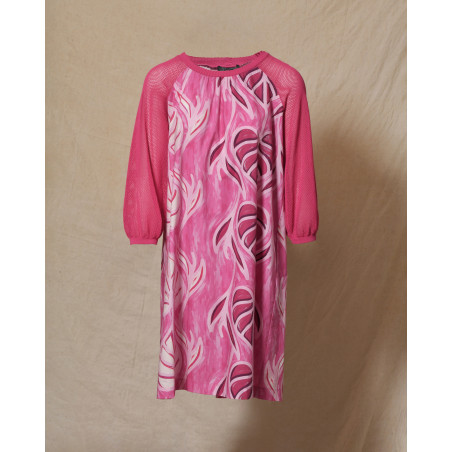Robe en coton rose à motifs floraux She'so