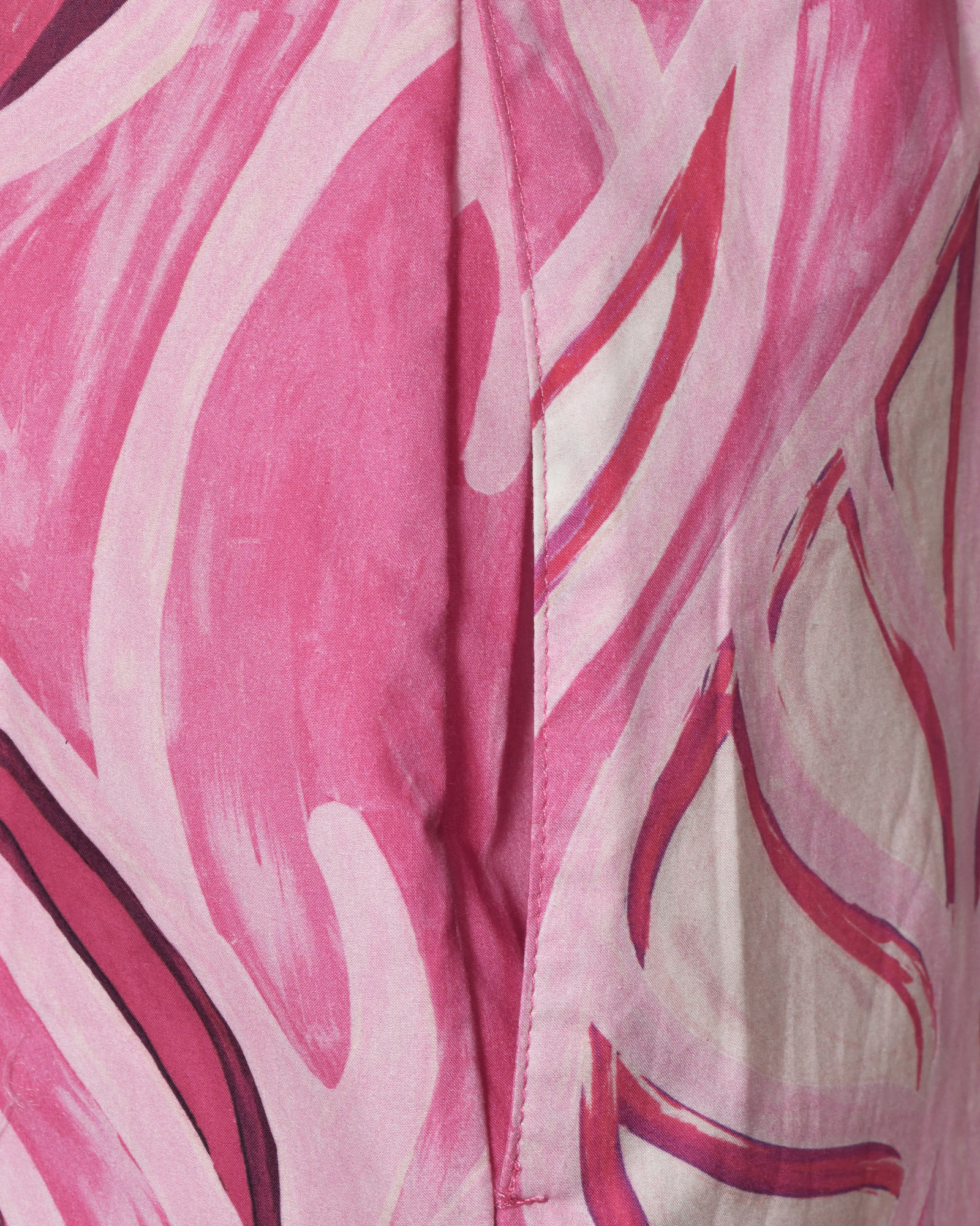 Pantalon en coton rose à motifs floraux She'so