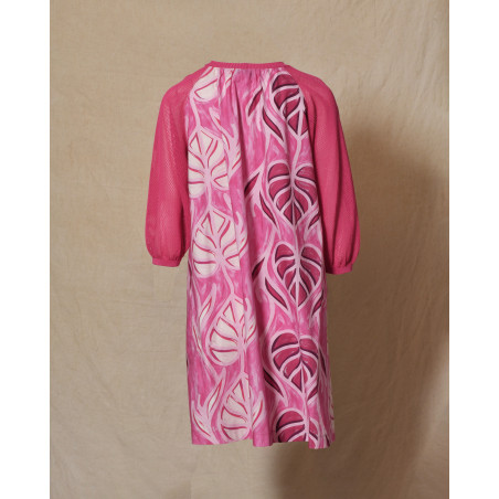 Robe en coton rose à motifs floraux She'so
