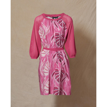 Robe en coton rose à motifs floraux She'so