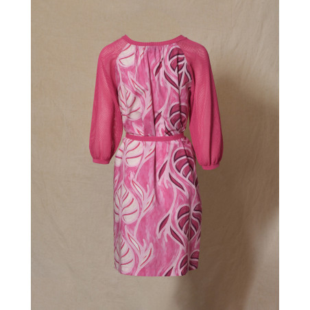 Robe en coton rose à motifs floraux She'so