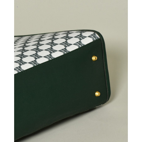 Sac cabas vert à motif monogramme Kassandre