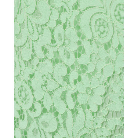 Robe en dentelle plissée verte Edward Achour