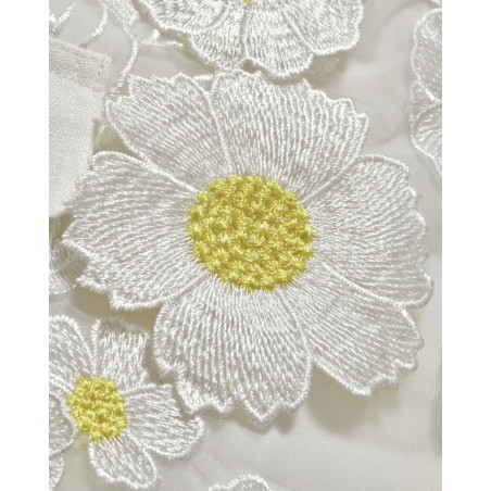 Top blanc à broderie floral Edward Achour