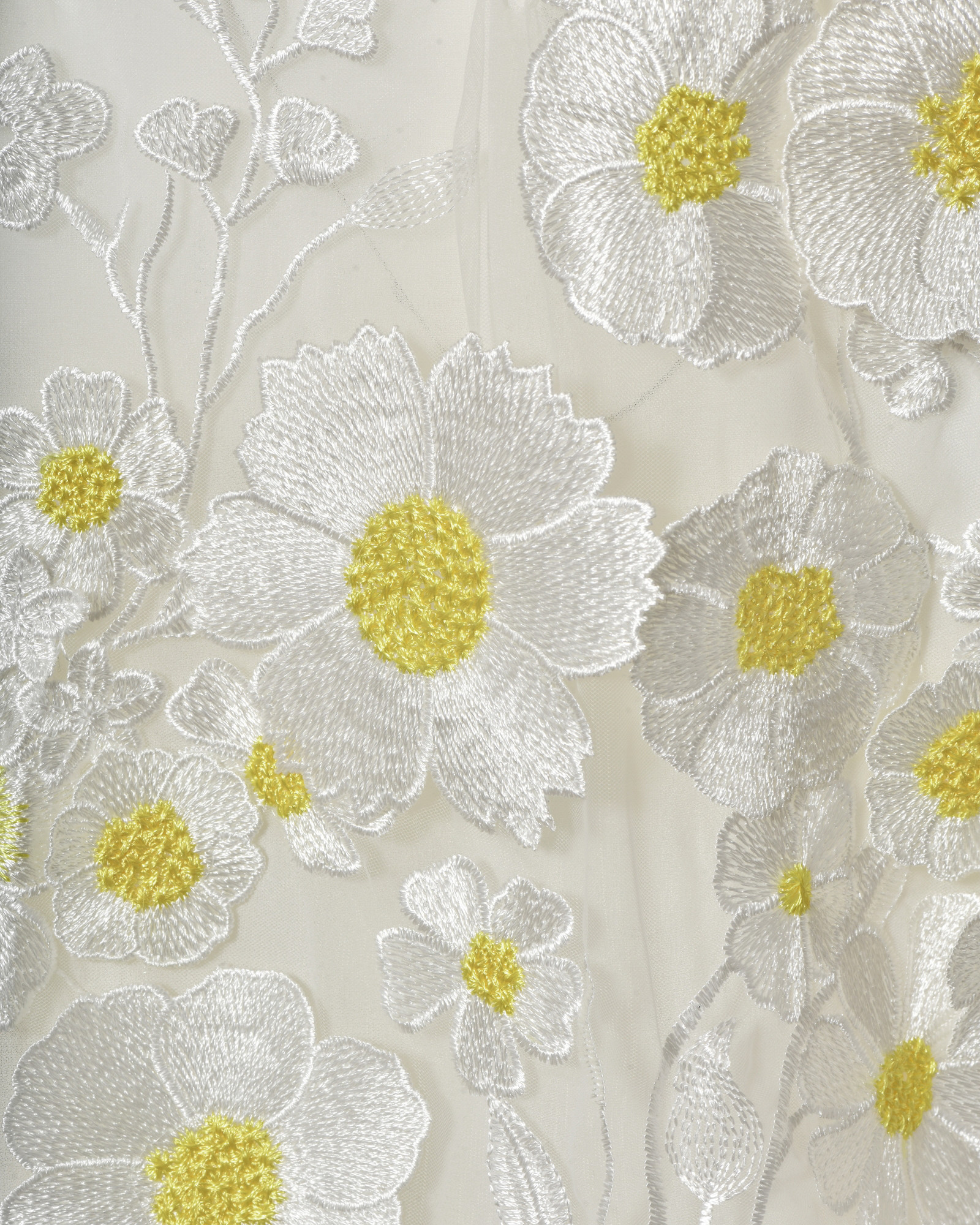 Top blanc à broderie floral Edward Achour