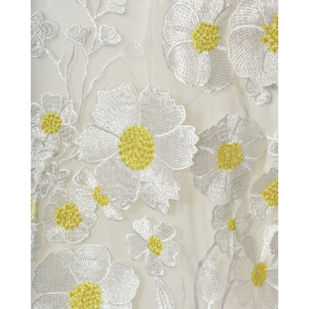 Top blanc à broderie floral Edward Achour