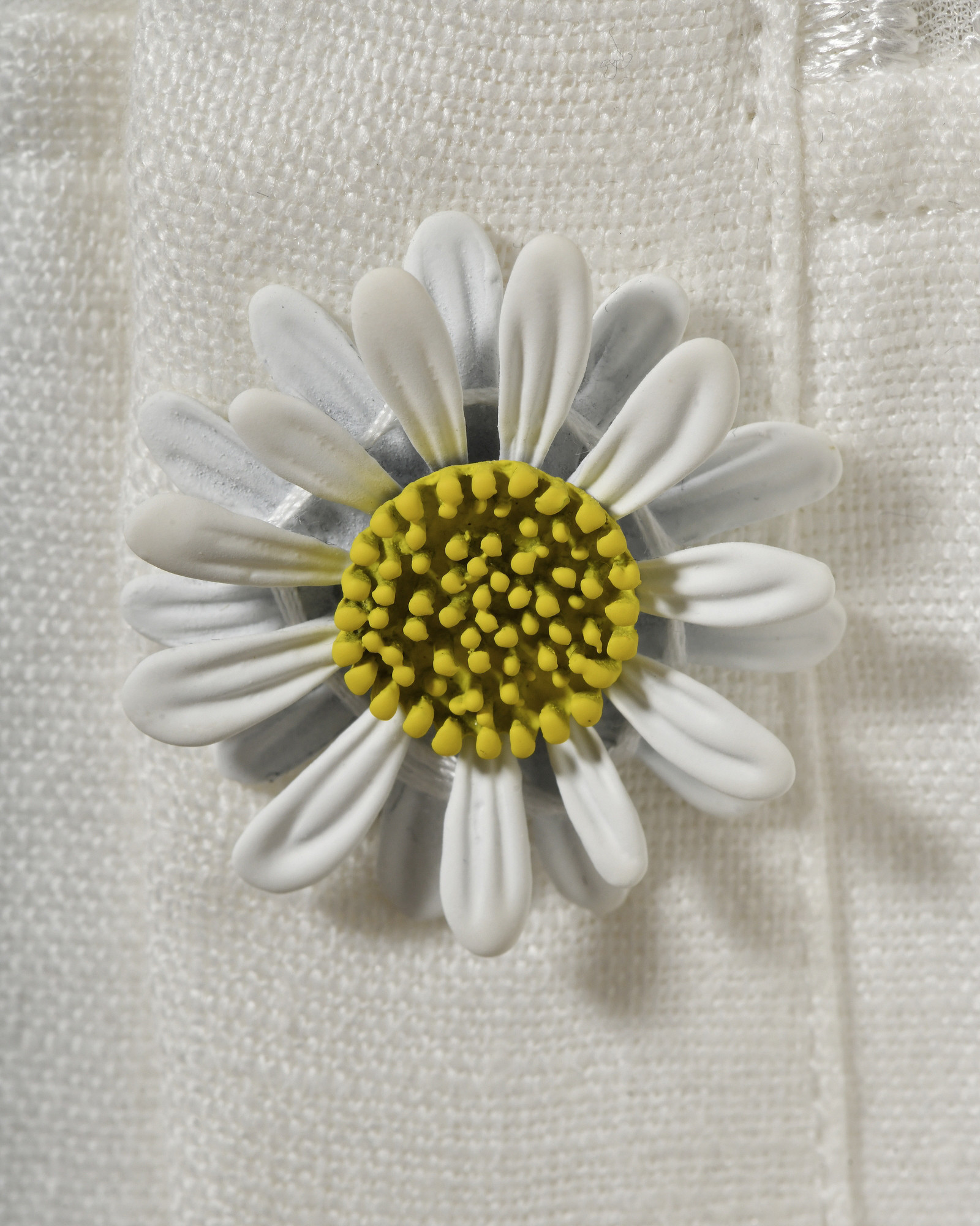 Top blanc à broderie floral Edward Achour