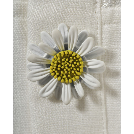 Top blanc à broderie floral Edward Achour