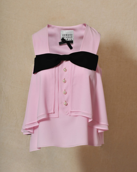 Top fluide rose à nœud décoratif Edward Achour
